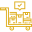 Icon of a cart loaded with boxes, symbolizing efficient shipping and delivery services for e-commerce.